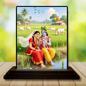 Car Dashboard Radha And Shree Krishna Wooden Photo Stand 3x4 Inches, Compact & Stylish Spiritual Display For Car, Home & Office (Pack Of 1) (F49308) Car Dashboard Radha And Shree Krishna Wooden Photo Stand 3x4 Inches, Compact & Stylish Spiritual Display For Car, Home & Office (Pack Of 1) (F49308)