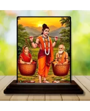 Car Dashboard Bal Shree Krishna Wooden Photo Stand  3x4 Inches, Compact & Stylish Spiritual Display For Car, Home & Office (Pack Of 1) (F49310)