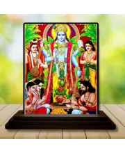 Car Dashboard Lord Vishnu Wooden Photo Stand  3x4 Inches, Compact & Stylish Spiritual Display For Car, Home & Office (Pack Of 1) (F49313)