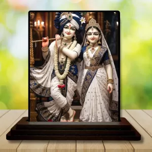 Car Dashboard Radha Shree Krishna Wooden Photo Stand 3x4 Inches, Compact & Stylish Spiritual Display For Car, Home & Office (Pack Of 1) (F49317) Car Dashboard Radha Shree Krishna Wooden Photo Stand 3x4 Inches, Compact & Stylish Spiritual Display For Car, Home & Office (Pack Of 1) (F49317)