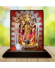 Car Dashboard Goddess Kali Wooden Photo Stand  3x4 Inches, Compact & Stylish Spiritual Display For Car, Home & Office (Pack Of 1) (F49320)