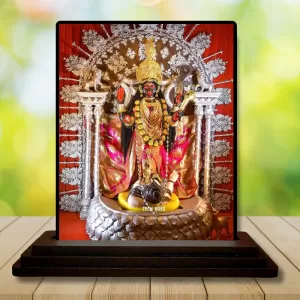 Car Dashboard Goddess Kali Wooden Photo Stand  3x4 Inches, Compact & Stylish Spiritual Display For Car, Home & Office (Pack Of 1) (F49320)