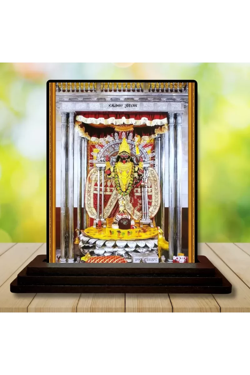Car Dashboard Kamakshi Wooden Photo Stand  3x4 Inches, Compact & Stylish Spiritual Display For Car, Home & Office (Pack Of 1) (F49321)