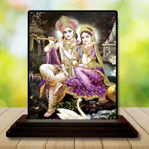 Car Dashboard Shree Krishna And Shree Radha Wooden Photo Stand 3x4 Inches, Compact & Stylish Spiritual Display For Car, Home & Office (Pack Of 1) (F49322) Car Dashboard Shree Krishna And Shree Radha Wooden Photo Stand 3x4 Inches, Compact & Stylish Spiritual Display For Car, Home & Office (Pack Of 1) (F49322)