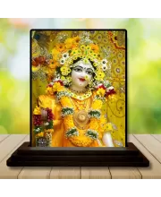 Car Dashboard Shree Krishna Wooden Photo Stand  3x4 Inches, Compact & Stylish Spiritual Display For Car, Home & Office (Pack Of 1) (F49324)