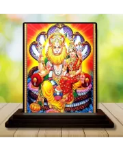 Car Dashboard Narasimha Wooden Photo Stand  3x4 Inches, Compact & Stylish Spiritual Display For Car, Home & Office (Pack Of 1) (F49329)