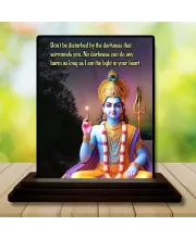 Car Dashboard Shree Krishna Wooden Photo Stand  3x4 Inches, Compact & Stylish Spiritual Display For Car, Home & Office (Pack Of 1) (F49333)