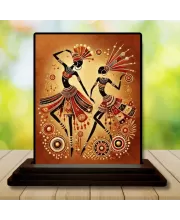 Car Dashboard African Art Wooden Photo Stand  3x4 Inches, Compact & Stylish Spiritual Display For Car, Home & Office (Pack Of 1) (F49338)
