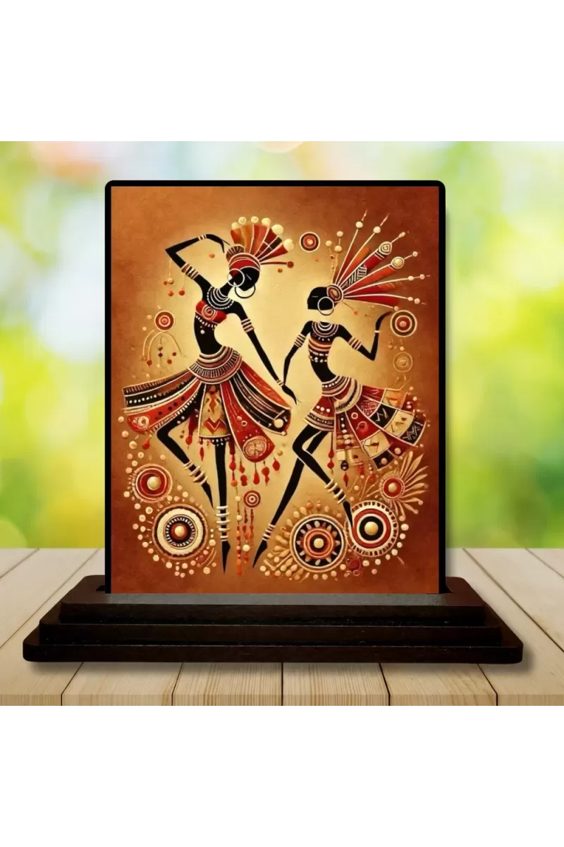 Car Dashboard African Art Wooden Photo Stand  3x4 Inches, Compact & Stylish Spiritual Display For Car, Home & Office (Pack Of 1) (F49338)