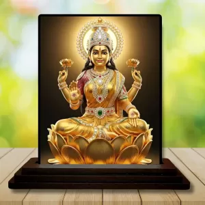 Car Dashboard Lord Ganesha Wooden Photo Stand  3x4 Inches, Compact & Stylish Spiritual Display For Car, Home & Office (Pack Of 1) (F49341)