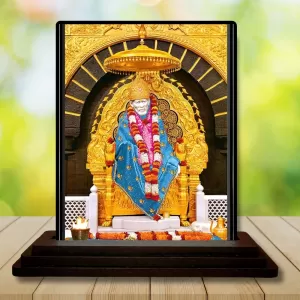 Car Dashboard Sai Baba Wooden Photo Stand 3x4 Inches, Compact & Stylish Spiritual Display For Car, Home & Office (Pack Of 1) (F49343) Car Dashboard Sai Baba Wooden Photo Stand 3x4 Inches, Compact & Stylish Spiritual Display For Car, Home & Office (Pack Of 1) (F49343)