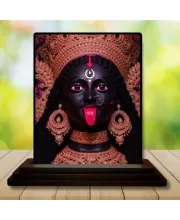 Car Dashboard Kali Wooden Photo Stand  3x4 Inches, Compact & Stylish Spiritual Display For Car, Home & Office (Pack Of 1) (F49345)