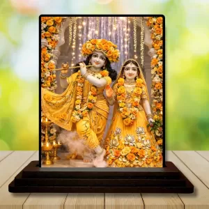 Car Dashboard Shree Krishna And Shree Radha Wooden Photo Stand 3x4 Inches, Compact & Stylish Spiritual Display For Car, Home & Office (Pack Of 1) (F49346) Car Dashboard Shree Krishna And Shree Radha Wooden Photo Stand 3x4 Inches, Compact & Stylish Spiritual Display For Car, Home & Office (Pack Of 1) (F49346)