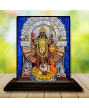 Car Dashboard Goddess Kali Wooden Photo Stand  3x4 Inches, Compact & Stylish Spiritual Display For Car, Home & Office (Pack Of 1) (F49348)