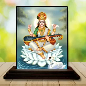 Car Dashboard Goddess Saraswati Wooden Photo Stand 3x4 Inches, Compact & Stylish Spiritual Display For Car, Home & Office (Pack Of 1) (F49350) Car Dashboard Goddess Saraswati Wooden Photo Stand 3x4 Inches, Compact & Stylish Spiritual Display For Car, Home & Office (Pack Of 1) (F49350)