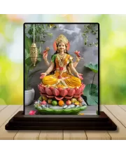 Car Dashboard Lord Ganesha Wooden Photo Stand  3x4 Inches, Compact & Stylish Spiritual Display For Car, Home & Office (Pack Of 1) (F49354)