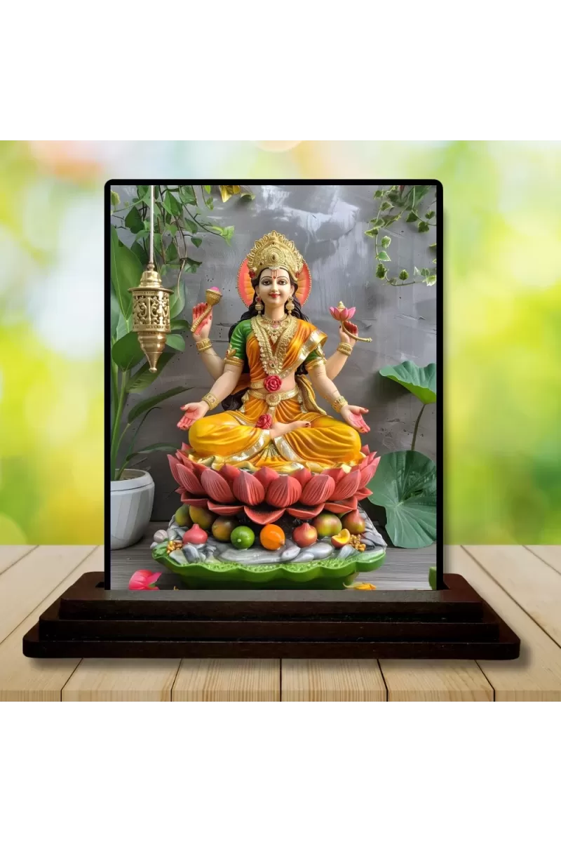 Car Dashboard Lord Ganesha Wooden Photo Stand  3x4 Inches, Compact & Stylish Spiritual Display For Car, Home & Office (Pack Of 1) (F49354)