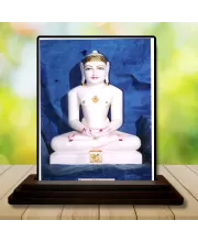 Car Dashboard Bhagwan Mahavir Wooden Photo Stand  3x4 Inches, Compact & Stylish Spiritual Display For Car, Home & Office (Pack Of 1) (F49377)