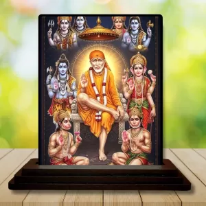 Car Dashboard Sai Baba Wooden Photo Stand 3x4 Inches, Compact & Stylish Spiritual Display For Car, Home & Office (Pack Of 1) (F49389) Car Dashboard Sai Baba Wooden Photo Stand 3x4 Inches, Compact & Stylish Spiritual Display For Car, Home & Office (Pack Of 1) (F49389)