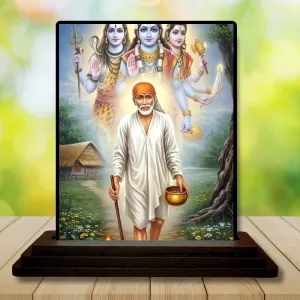 Car Dashboard Sai Baba Wooden Photo Stand 3x4 Inches, Compact & Stylish Spiritual Display For Car, Home & Office (Pack Of 1) (F49390) Car Dashboard Sai Baba Wooden Photo Stand 3x4 Inches, Compact & Stylish Spiritual Display For Car, Home & Office (Pack Of 1) (F49390)