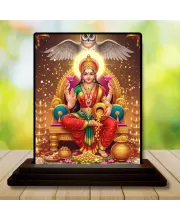 Car Dashboard Lakshmi Wooden Photo Stand  3x4 Inches, Compact & Stylish Spiritual Display For Car, Home & Office (Pack Of 1) (F49391)