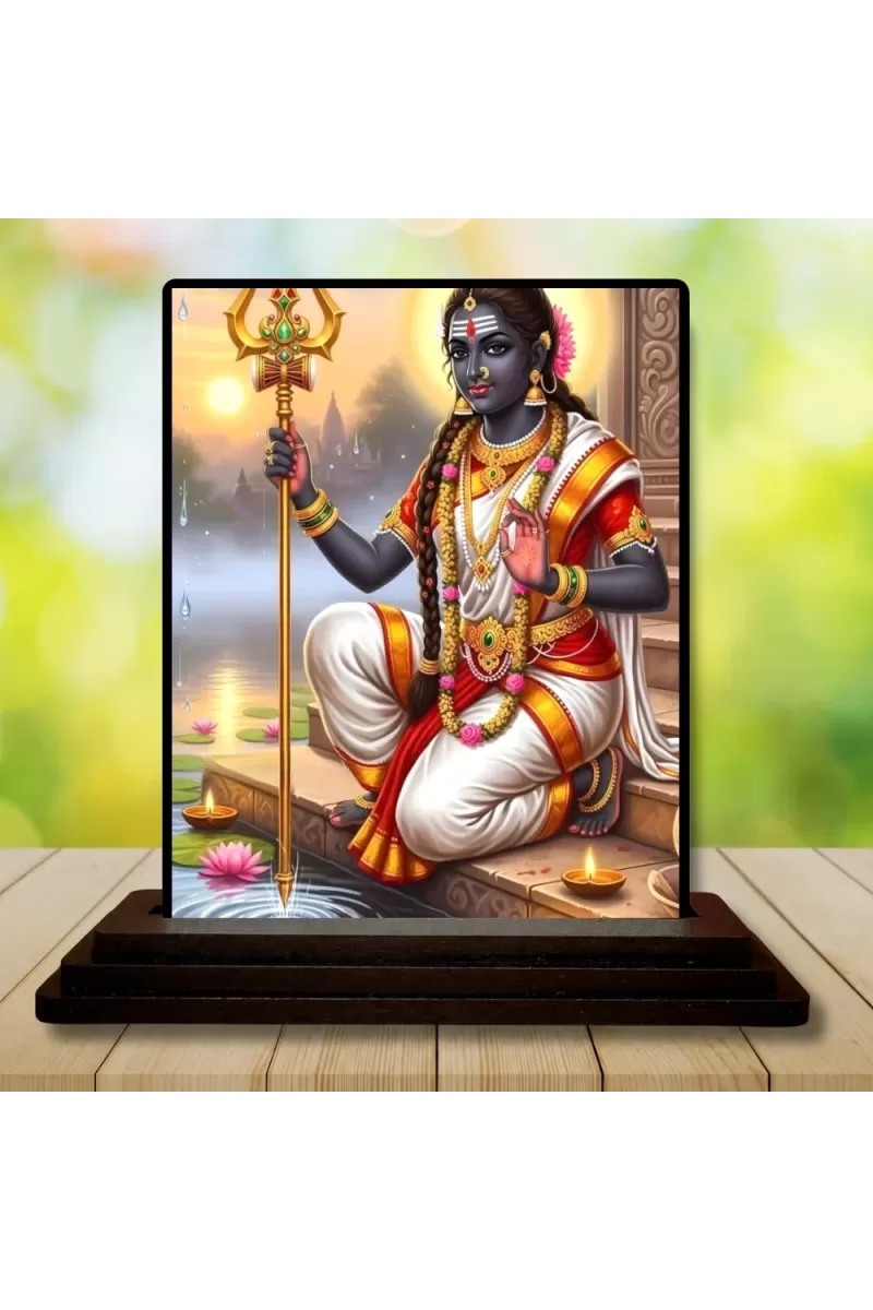 Car Dashboard Lord Shiva Wooden Photo Stand  3x4 Inches, Compact & Stylish Spiritual Display For Car, Home & Office (Pack Of 1) (F49396)