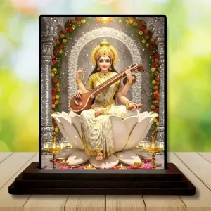 Car Dashboard Saraswati Wooden Photo Stand 3x4 Inches, Compact & Stylish Spiritual Display For Car, Home & Office (Pack Of 1) (F49401) Car Dashboard Saraswati Wooden Photo Stand 3x4 Inches, Compact & Stylish Spiritual Display For Car, Home & Office (Pack Of 1) (F49401)