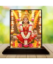 Car Dashboard Lakshmi Wooden Photo Stand  3x4 Inches, Compact & Stylish Spiritual Display For Car, Home & Office (Pack Of 1) (F49402)