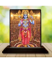 Car Dashboard Rama Wooden Photo Stand  3x4 Inches, Compact & Stylish Spiritual Display For Car, Home & Office (Pack Of 1) (F49407)