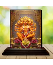 Car Dashboard Hanuman Wooden Photo Stand  3x4 Inches, Compact & Stylish Spiritual Display For Car, Home & Office (Pack Of 1) (F49408)