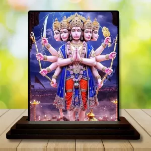 Car Dashboard Panchamukhi Hanuman Wooden Photo Stand 3x4 Inches, Compact & Stylish Spiritual Display For Car, Home & Office (Pack Of 1) (F49410) Car Dashboard Panchamukhi Hanuman Wooden Photo Stand 3x4 Inches, Compact & Stylish Spiritual Display For Car, Home & Office (Pack Of 1) (F49410)