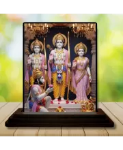 Car Dashboard Ram Darbar Wooden Photo Stand  3x4 Inches, Compact & Stylish Spiritual Display For Car, Home & Office (Pack Of 1) (F49418)