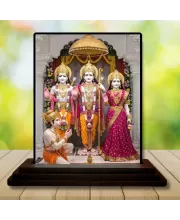 Car Dashboard Ram Darbar Wooden Photo Stand  3x4 Inches, Compact & Stylish Spiritual Display For Car, Home & Office (Pack Of 1) (F49419)