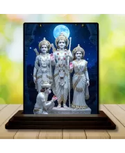 Car Dashboard Ram Darbar Wooden Photo Stand  3x4 Inches, Compact & Stylish Spiritual Display For Car, Home & Office (Pack Of 1) (F49420)