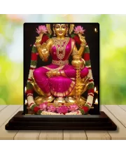 Car Dashboard Lakshmi Wooden Photo Stand  3x4 Inches, Compact & Stylish Spiritual Display For Car, Home & Office (Pack Of 1) (F49427)