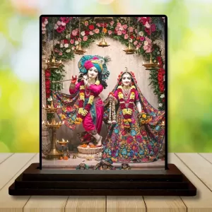 Car Dashboard Krishna And Radha Wooden Photo Stand 3x4 Inches, Compact & Stylish Spiritual Display For Car, Home & Office (Pack Of 1) (F49433) Car Dashboard Krishna And Radha Wooden Photo Stand 3x4 Inches, Compact & Stylish Spiritual Display For Car, Home & Office (Pack Of 1) (F49433)