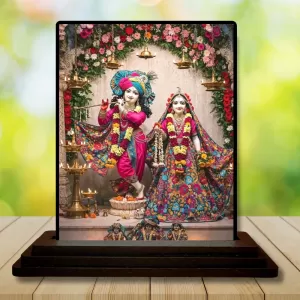 Car Dashboard Krishna And Radha Wooden Photo Stand 3x4 Inches, Compact & Stylish Spiritual Display For Car, Home & Office (Pack Of 1) (F49437) Car Dashboard Krishna And Radha Wooden Photo Stand 3x4 Inches, Compact & Stylish Spiritual Display For Car, Home & Office (Pack Of 1) (F49437)