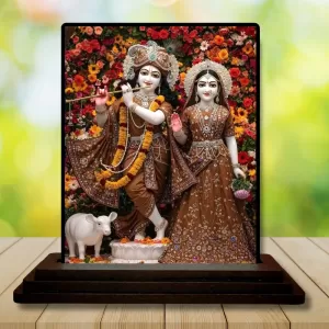 Car Dashboard Krishna And Radha Wooden Photo Stand 3x4 Inches, Compact & Stylish Spiritual Display For Car, Home & Office (Pack Of 1) (F49438) Car Dashboard Krishna And Radha Wooden Photo Stand 3x4 Inches, Compact & Stylish Spiritual Display For Car, Home & Office (Pack Of 1) (F49438)