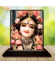 Car Dashboard Krishna Wooden Photo Stand  3x4 Inches, Compact & Stylish Spiritual Display For Car, Home & Office (Pack Of 1) (F49439)