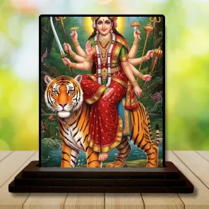 Car Dashboard Durga Wooden Photo Stand 3x4 Inches, Compact & Stylish Spiritual Display For Car, Home & Office (Pack Of 1) (F49446) Car Dashboard Durga Wooden Photo Stand 3x4 Inches, Compact & Stylish Spiritual Display For Car, Home & Office (Pack Of 1) (F49446)