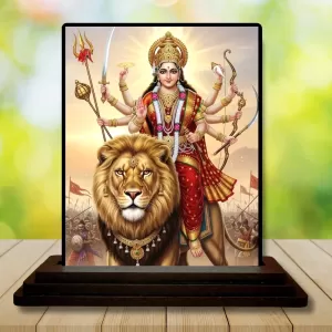 Car Dashboard Durga Wooden Photo Stand 3x4 Inches, Compact & Stylish Spiritual Display For Car, Home & Office (Pack Of 1) (F49447) Car Dashboard Durga Wooden Photo Stand 3x4 Inches, Compact & Stylish Spiritual Display For Car, Home & Office (Pack Of 1) (F49447)