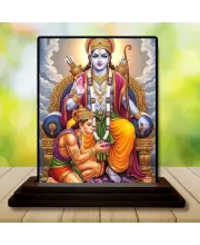 Car Dashboard Rama Wooden Photo Stand  3x4 Inches, Compact & Stylish Spiritual Display For Car, Home & Office (Pack Of 1) (F49451)