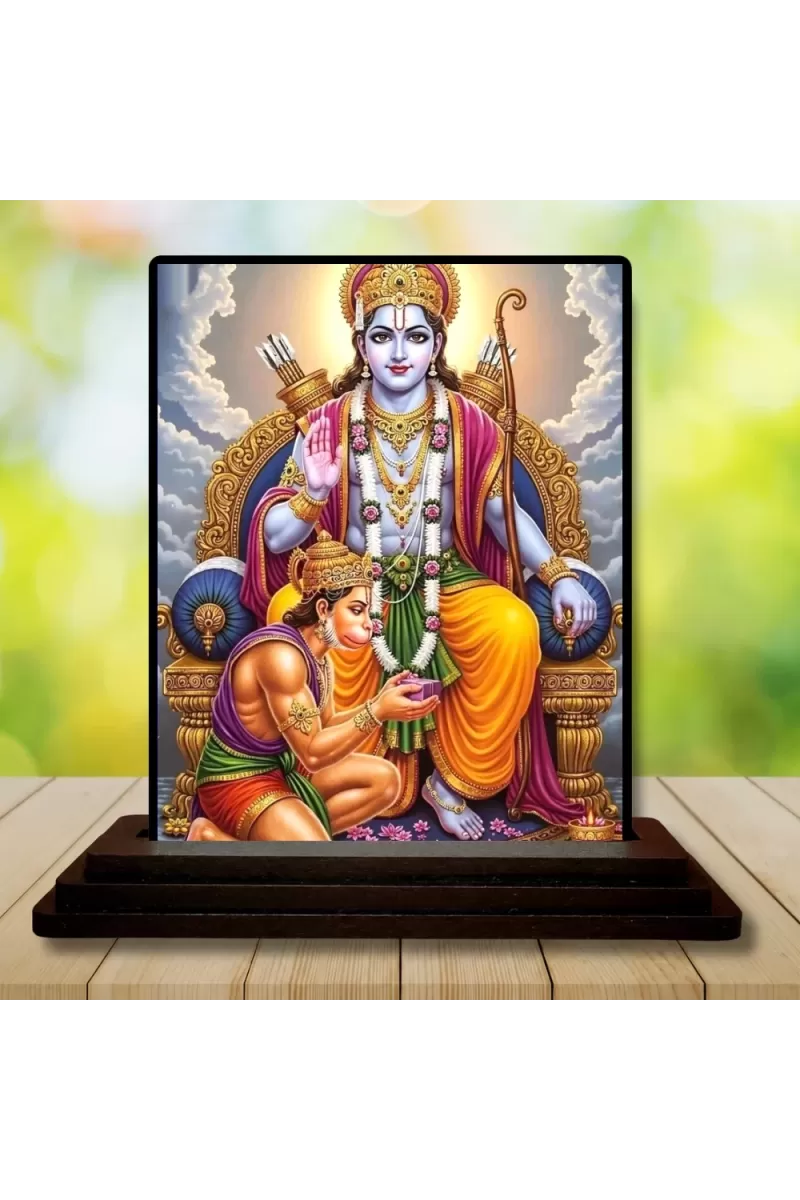 Car Dashboard Rama Wooden Photo Stand  3x4 Inches, Compact & Stylish Spiritual Display For Car, Home & Office (Pack Of 1) (F49451)