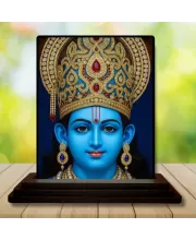 Car Dashboard Lord Rama Wooden Photo Stand  3x4 Inches, Compact & Stylish Spiritual Display For Car, Home & Office (Pack Of 1) (F49460)