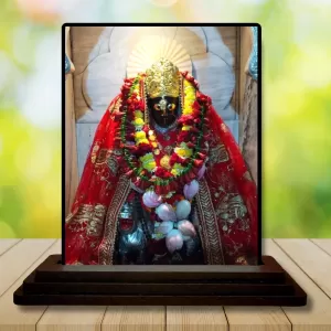 Car Dashboard Kali Wooden Photo Stand  3x4 Inches, Compact & Stylish Spiritual Display For Car, Home & Office (Pack Of 1) (F49461)