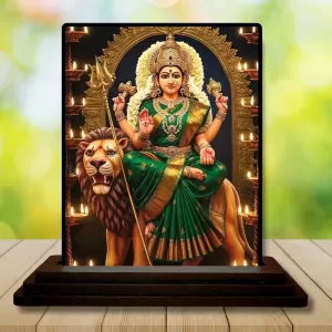 Car Dashboard Durga Wooden Photo Stand 3x4 Inches, Compact & Stylish Spiritual Display For Car, Home & Office (Pack Of 1) (F49470) Car Dashboard Durga Wooden Photo Stand 3x4 Inches, Compact & Stylish Spiritual Display For Car, Home & Office (Pack Of 1) (F49470)