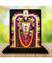 Car Dashboard Tirupati Balaji Wooden Photo Stand  3x4 Inches, Compact & Stylish Spiritual Display For Car, Home & Office (Pack Of 1) (F49472)
