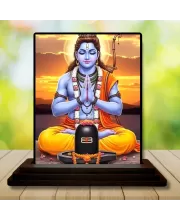 Car Dashboard Shiva Wooden Photo Stand  3x4 Inches, Compact & Stylish Spiritual Display For Car, Home & Office (Pack Of 1) (F49479)