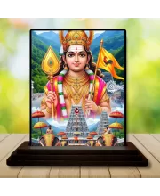 Car Dashboard Murugan Wooden Photo Stand  3x4 Inches, Compact & Stylish Spiritual Display For Car, Home & Office (Pack Of 1) (F49482)