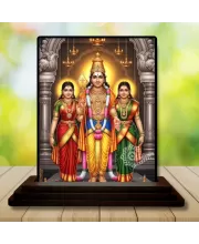 Car Dashboard Vishnu Wooden Photo Stand  3x4 Inches, Compact & Stylish Spiritual Display For Car, Home & Office (Pack Of 1) (F49483)